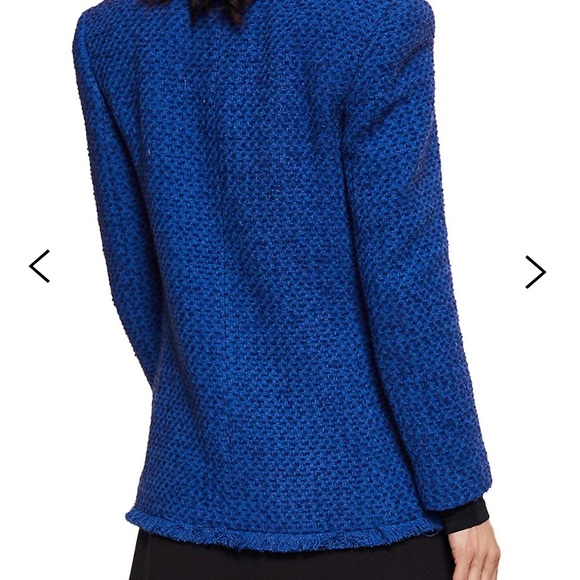 Mango blue blazer w fringe - Picture 2 of 3